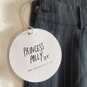 Brand New Princess Polly Navy Pinstripe Trouser Pants, Women’s size 6